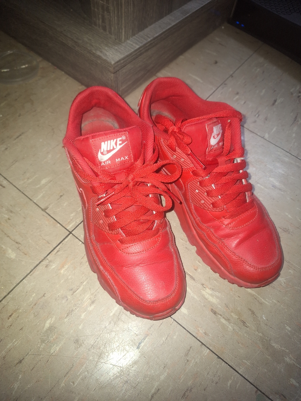 Nike Red Air Max Lace-Up Sneakers